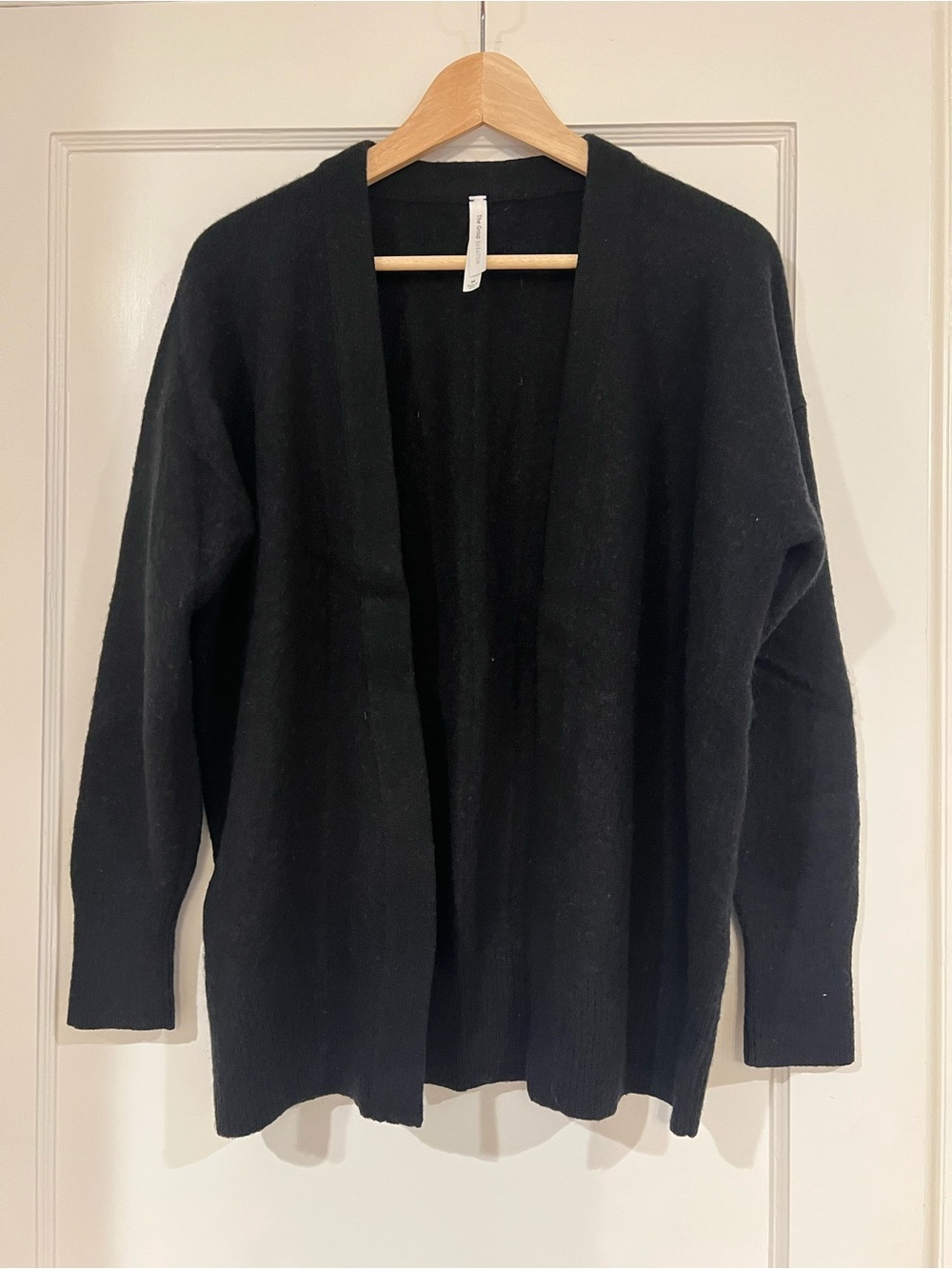 Aritzia Babaton Black Cashmere Open-Front Cardigan